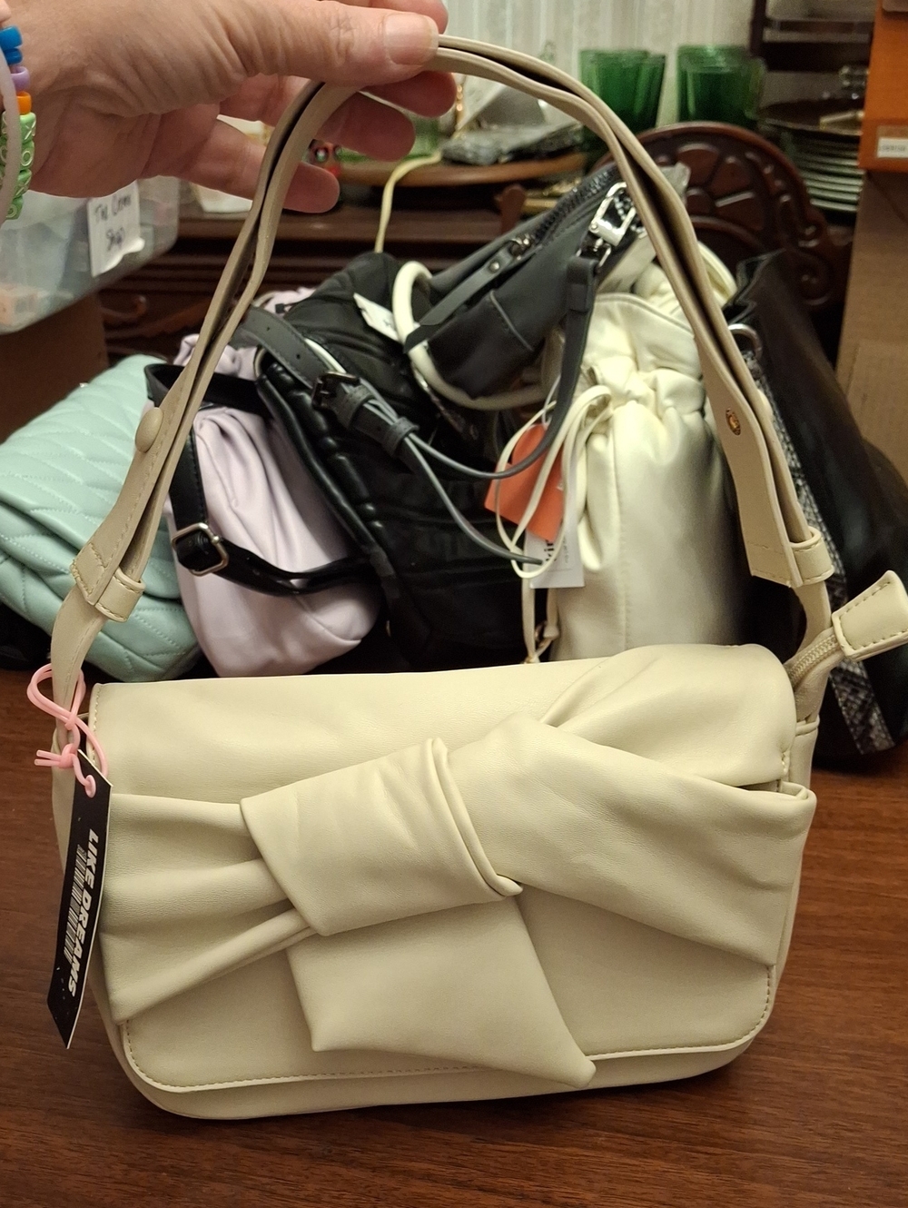 Liked Dreams Elena Bow Adj Shoulder Strap NWT IVORY